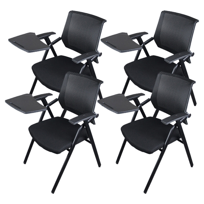 Black Metal Frame Modern Task Chair with Arms Conference Chair with Mid Back
