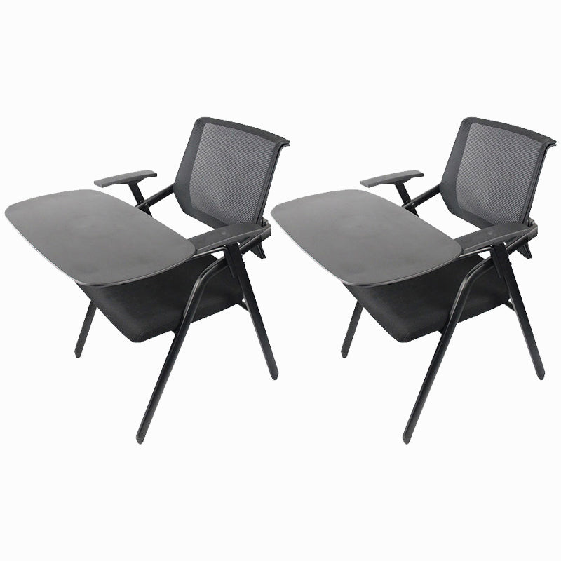 Mid Back Conference Chair with Fixed Arms Modern Office Chair with Metal Frame