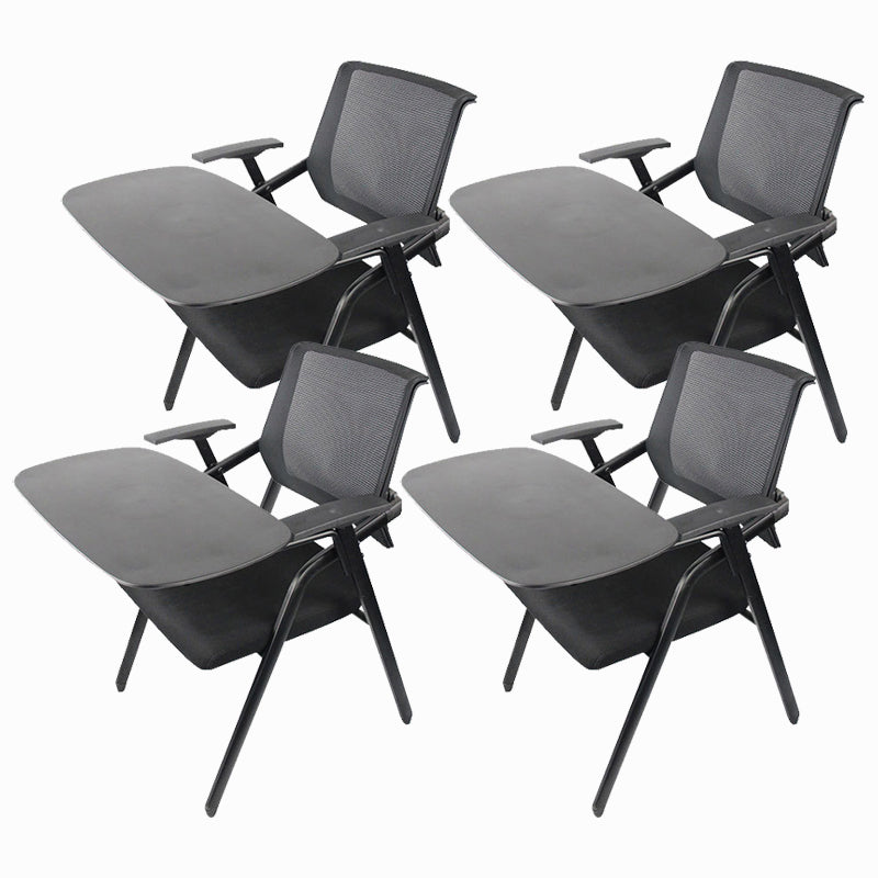 Mid Back Conference Chair with Fixed Arms Modern Office Chair with Metal Frame
