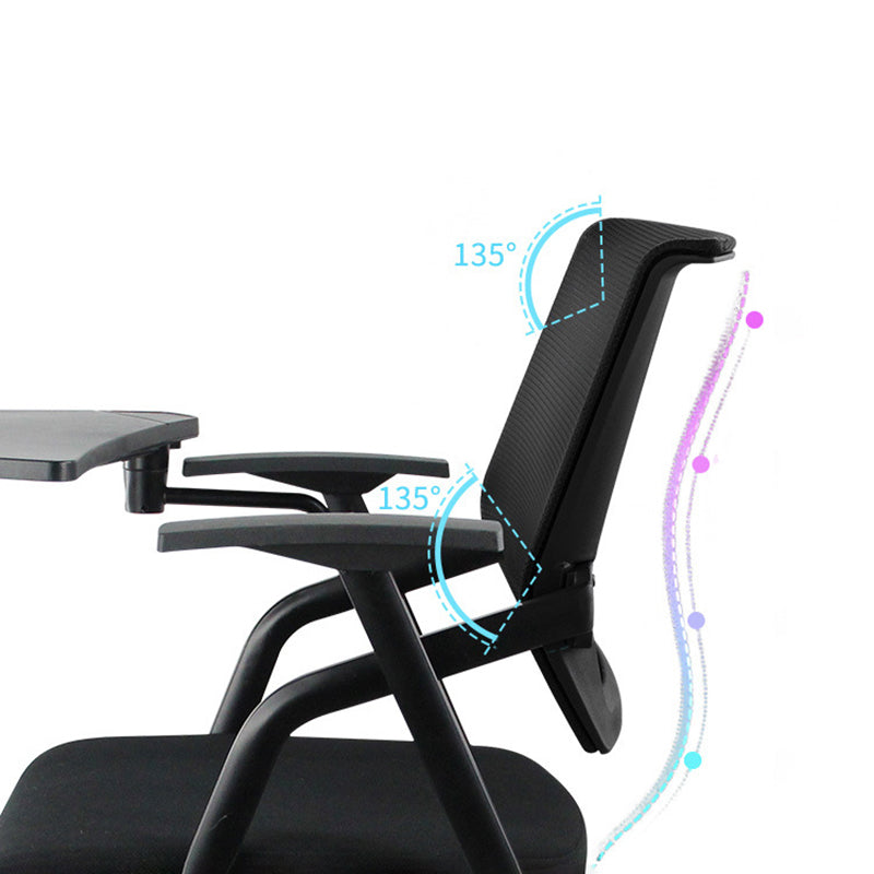 Mid Back Conference Chair with Fixed Arms Modern Office Chair with Metal Frame