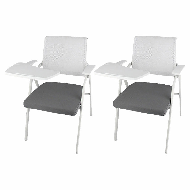 Mid Back Conference Chair with Fixed Arms Modern Office Chair with Metal Frame