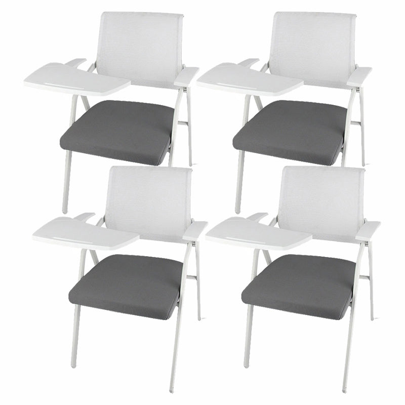 Mid Back Conference Chair with Fixed Arms Modern Office Chair with Metal Frame
