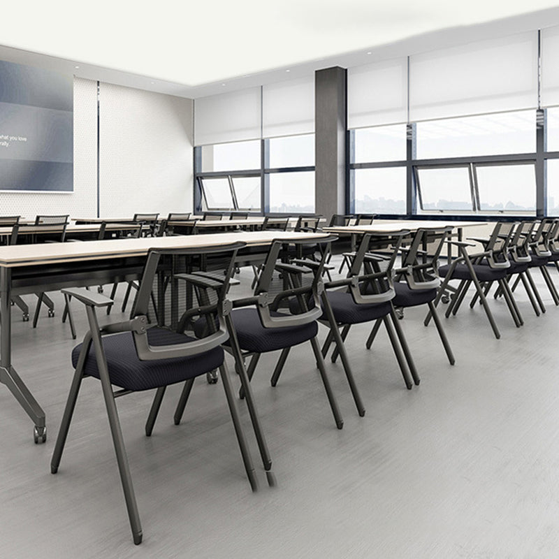 Mid Back Conference Chair with Fixed Arms Modern Office Chair with Metal Frame