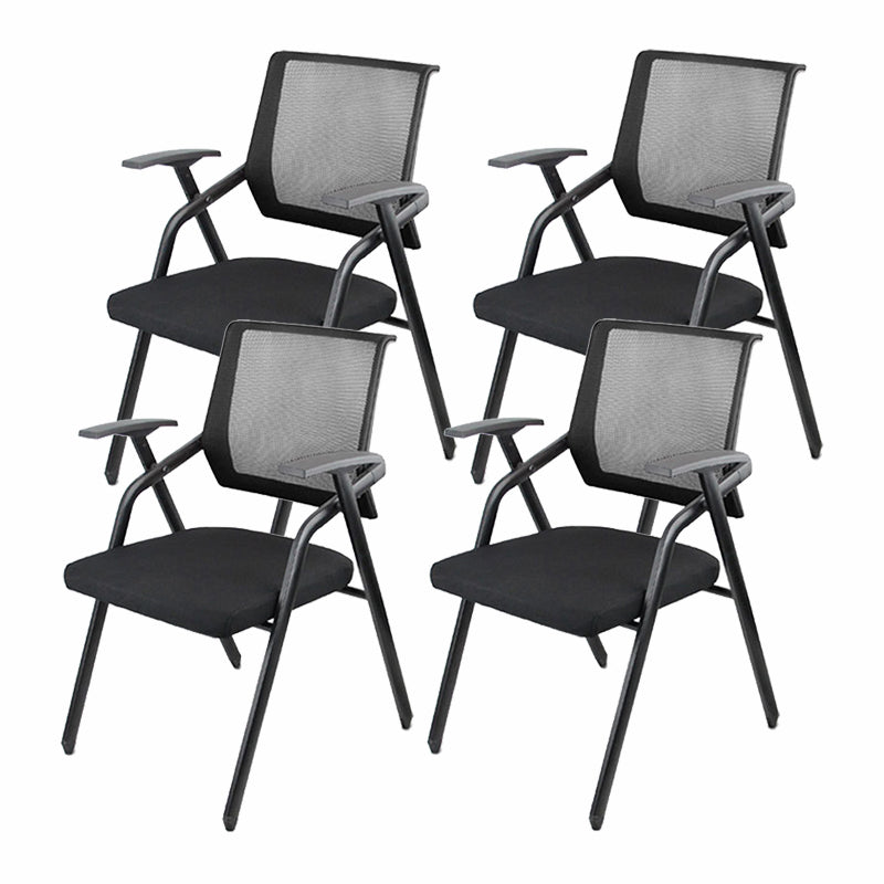 Mid Back Conference Chair with Fixed Arms Modern Office Chair with Metal Frame