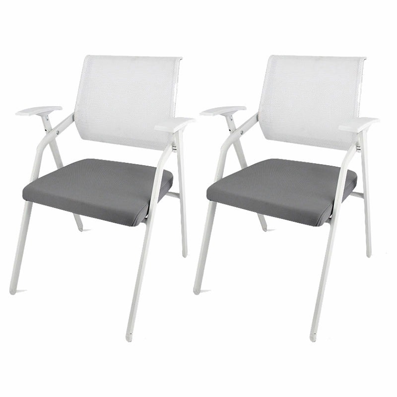 Mid Back Conference Chair with Fixed Arms Modern Office Chair with Metal Frame