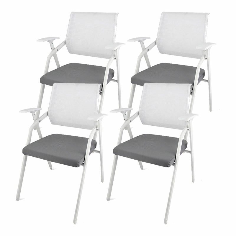 Mid Back Conference Chair with Fixed Arms Modern Office Chair with Metal Frame