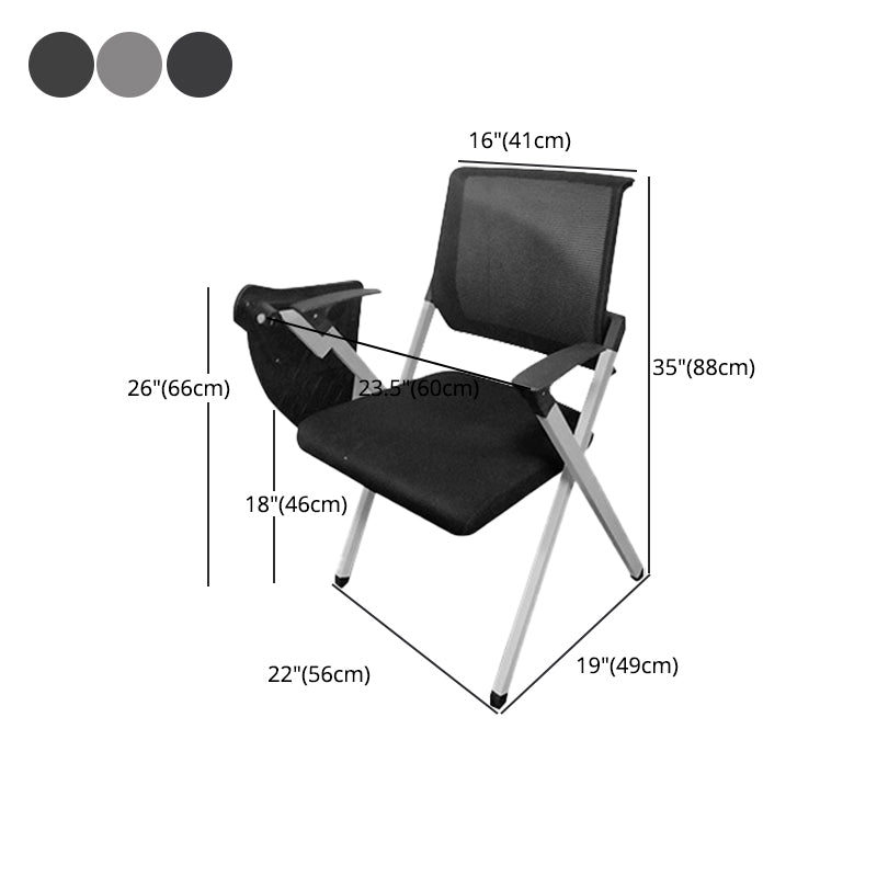 Mid Back Conference Chair with Fixed Arms Modern Office Chair with Metal Frame