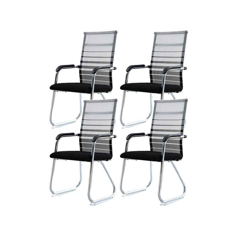 Silver Metal Mesh Modern Conference Chair Mid-Back and High Back Conference Chair