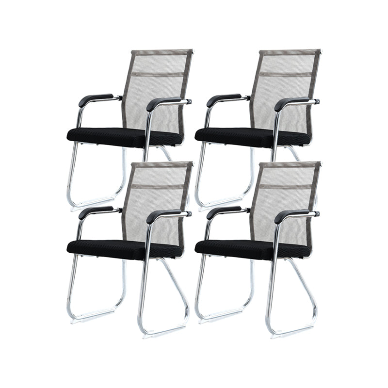 Silver Metal Mesh Modern Conference Chair Mid-Back and High Back Conference Chair