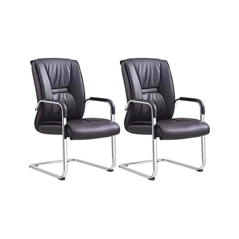 Silver Metal Modern Conference Chair High Back Leather Conference Chair