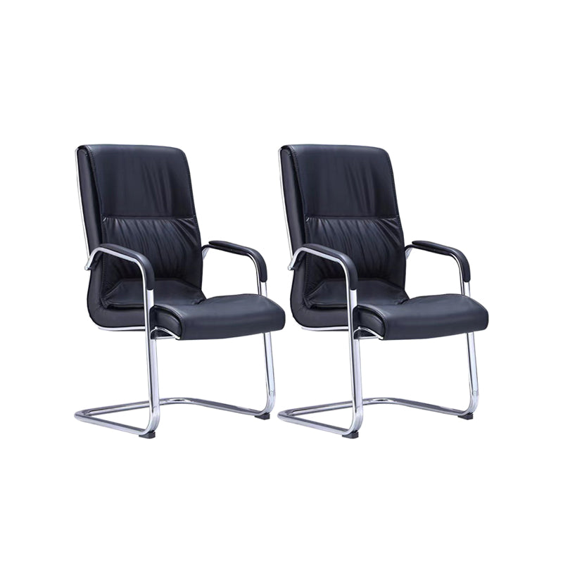 Silver Metal Modern Conference Chair High Back Leather Conference Chair