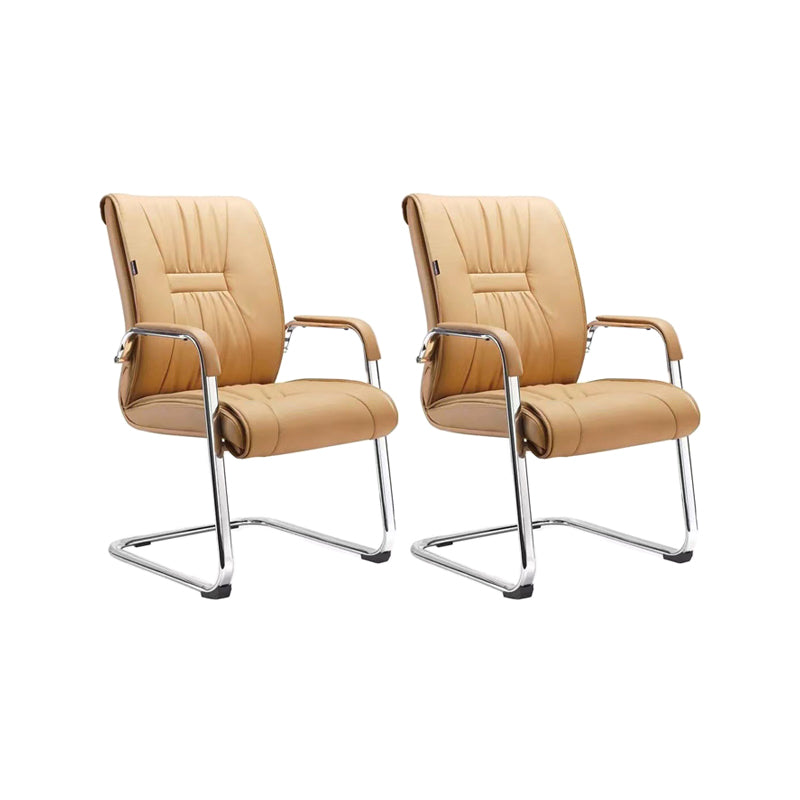 Silver Metal Modern Conference Chair High Back Leather Conference Chair