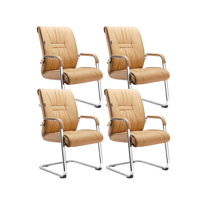 Silver Metal Modern Conference Chair High Back Leather Conference Chair