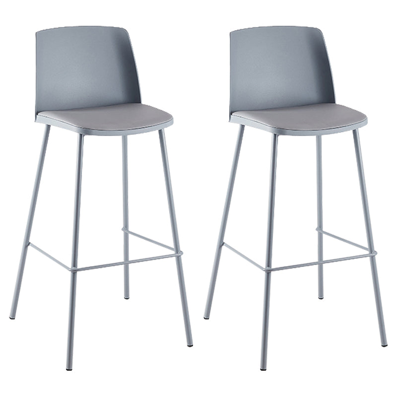 Nordic Bar-stool Plastic Counter Bar Stool with Metal Legs for Home