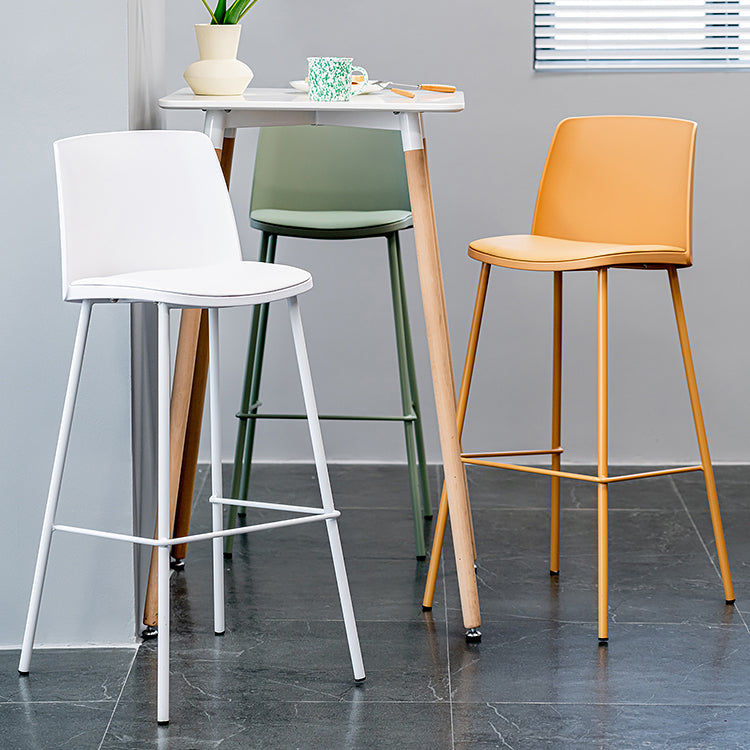 Nordic Bar-stool Plastic Counter Bar Stool with Metal Legs for Home