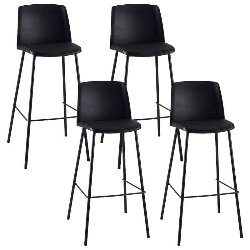 Nordic Bar-stool Plastic Counter Bar Stool with Metal Legs for Home