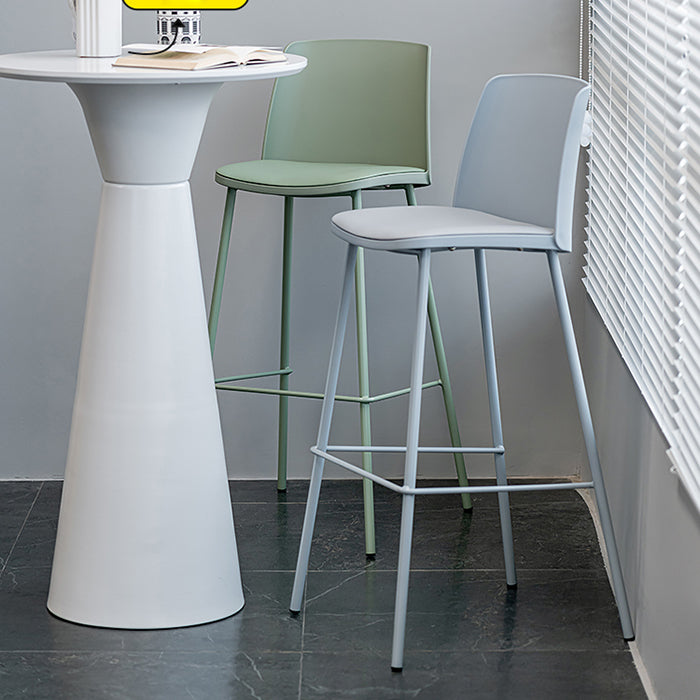 Nordic Bar-stool Plastic Counter Bar Stool with Metal Legs for Home