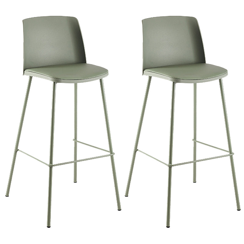 Nordic Bar-stool Plastic Counter Bar Stool with Metal Legs for Home
