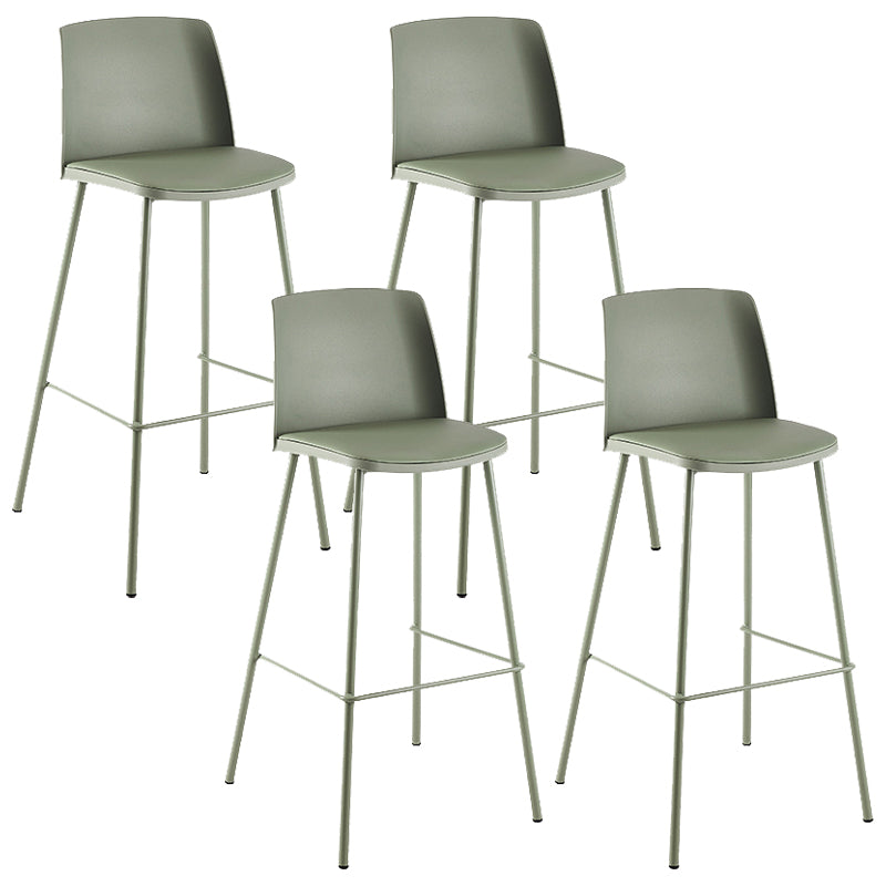 Nordic Bar-stool Plastic Counter Bar Stool with Metal Legs for Home