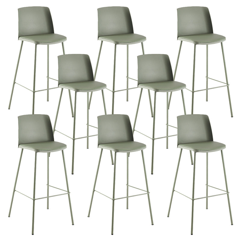 Nordic Bar-stool Plastic Counter Bar Stool with Metal Legs for Home