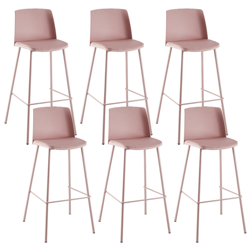Nordic Bar-stool Plastic Counter Bar Stool with Metal Legs for Home