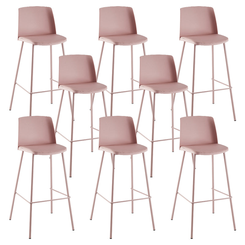 Nordic Bar-stool Plastic Counter Bar Stool with Metal Legs for Home