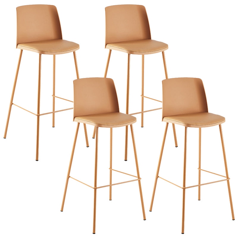 Nordic Bar-stool Plastic Counter Bar Stool with Metal Legs for Home