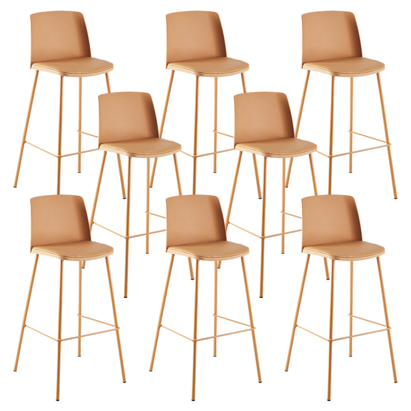 Nordic Bar-stool Plastic Counter Bar Stool with Metal Legs for Home