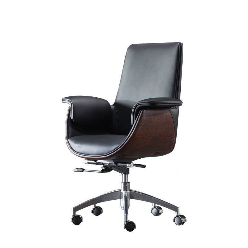 Modern Leather Executive Chair Adjustable Tilt Mechanism Swivel Office Chair