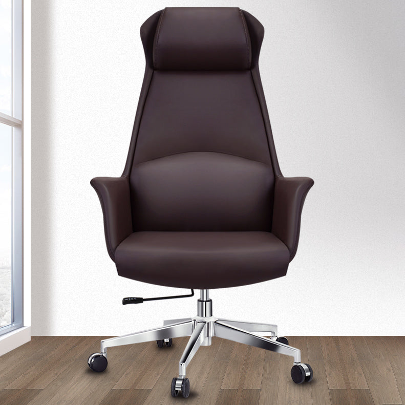 Faux Leather Executive Chair High Back Adjustable Swivel Office Chair