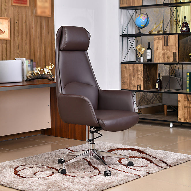 Faux Leather Executive Chair High Back Adjustable Swivel Office Chair