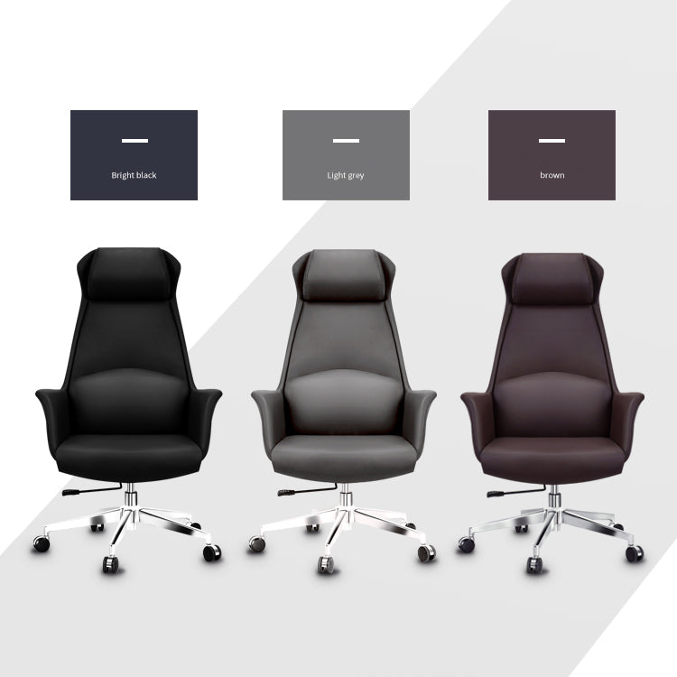 Faux Leather Executive Chair High Back Adjustable Swivel Office Chair