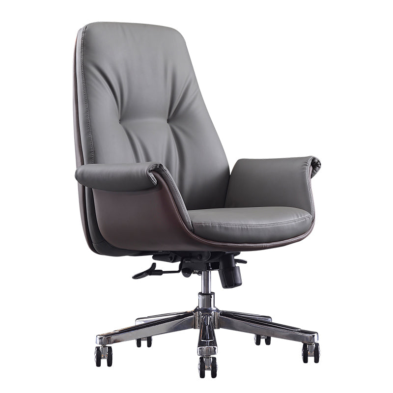 Modern Leather Executive Chair Adjustable Swivel Tilt Mechanism Office Chair