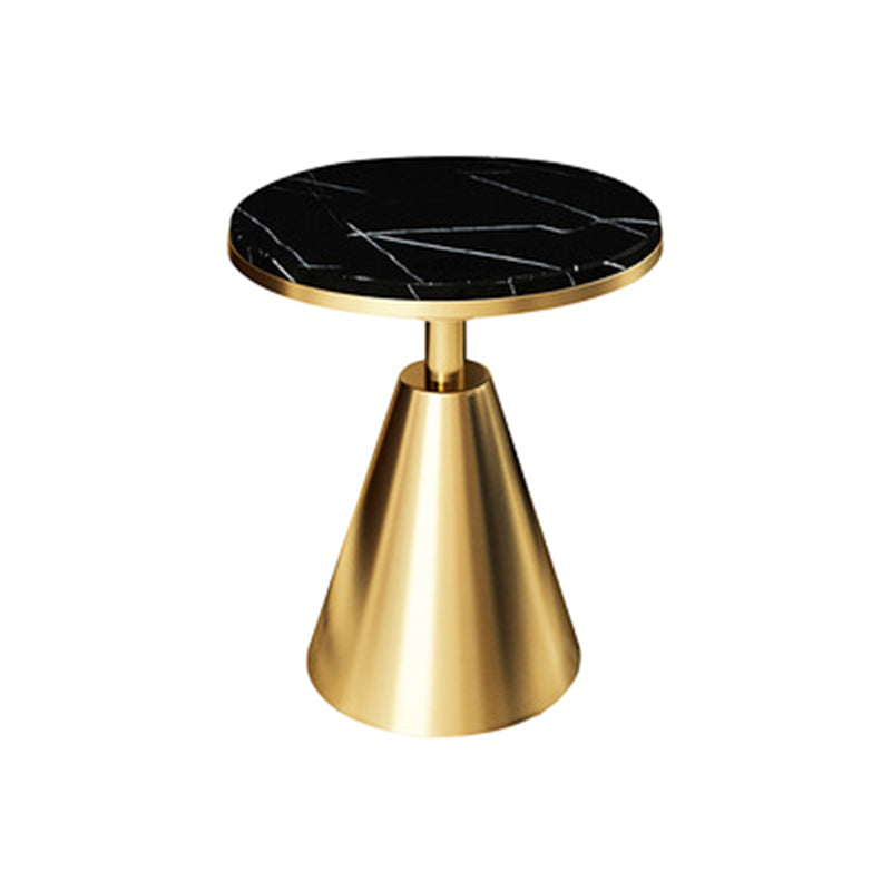 Contemporary Style Round Side End Table Metal Frame Side Table