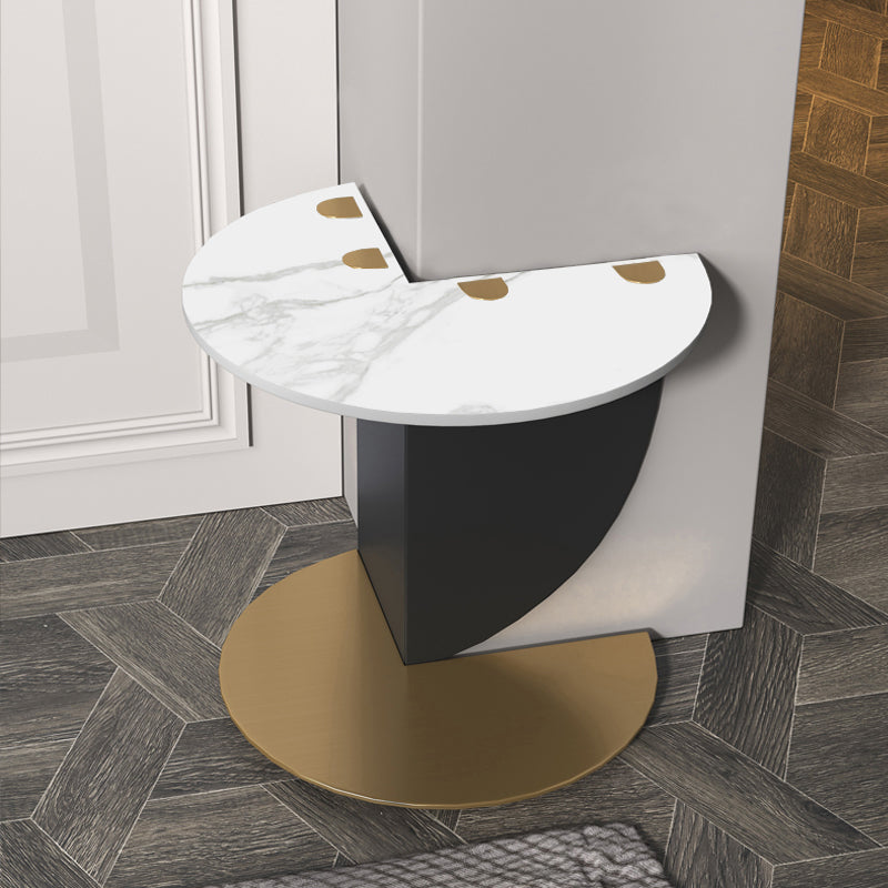 Contemporary Side End Table Metal Pedestal Base Side Table for Home