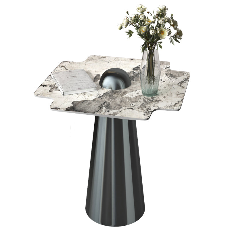 Contemporary Side End Table Metal Pedestal Base Side Table for Home