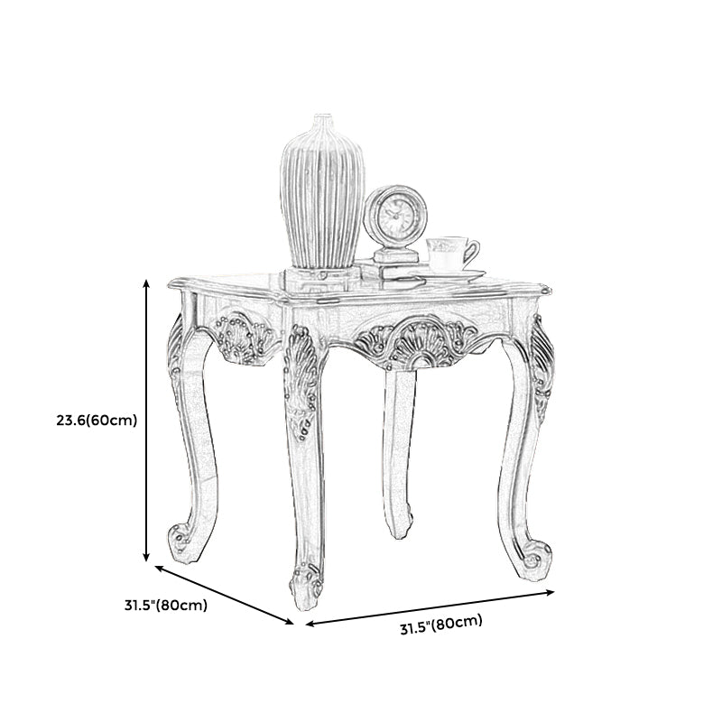 Brown Rubber Wood Side Table, Traditional Rectangular End Table