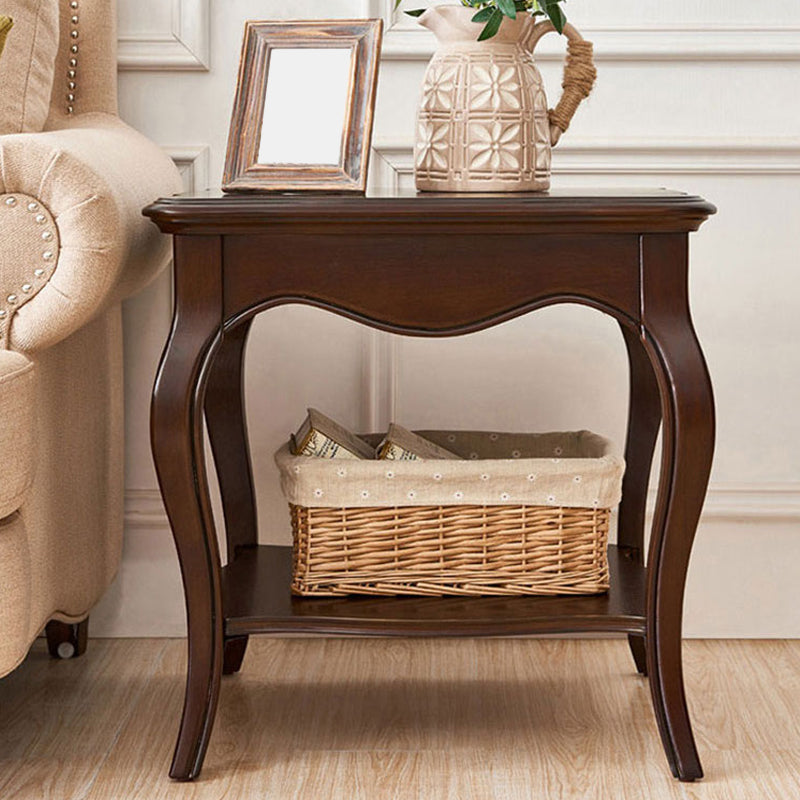 Traditional Square End Table 4 Legs Sofa Side End Table for Living Room