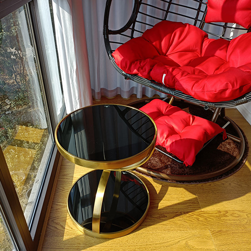 Round Stone Top Side End Table Frame Sofa Side End Table for Living Room