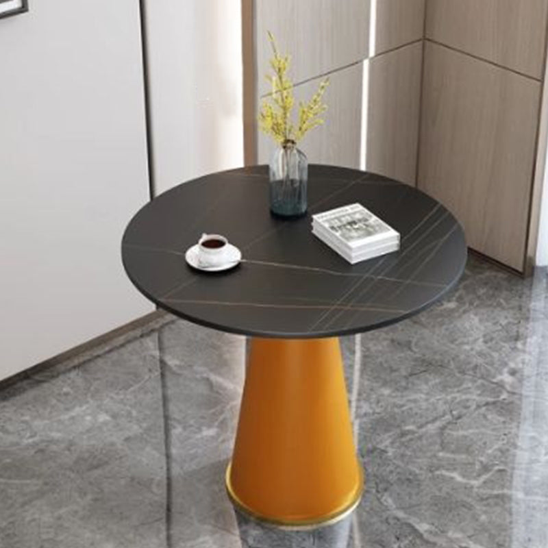 24" L X 24" W Modern Round Side Table with Metal Pedestal Leg