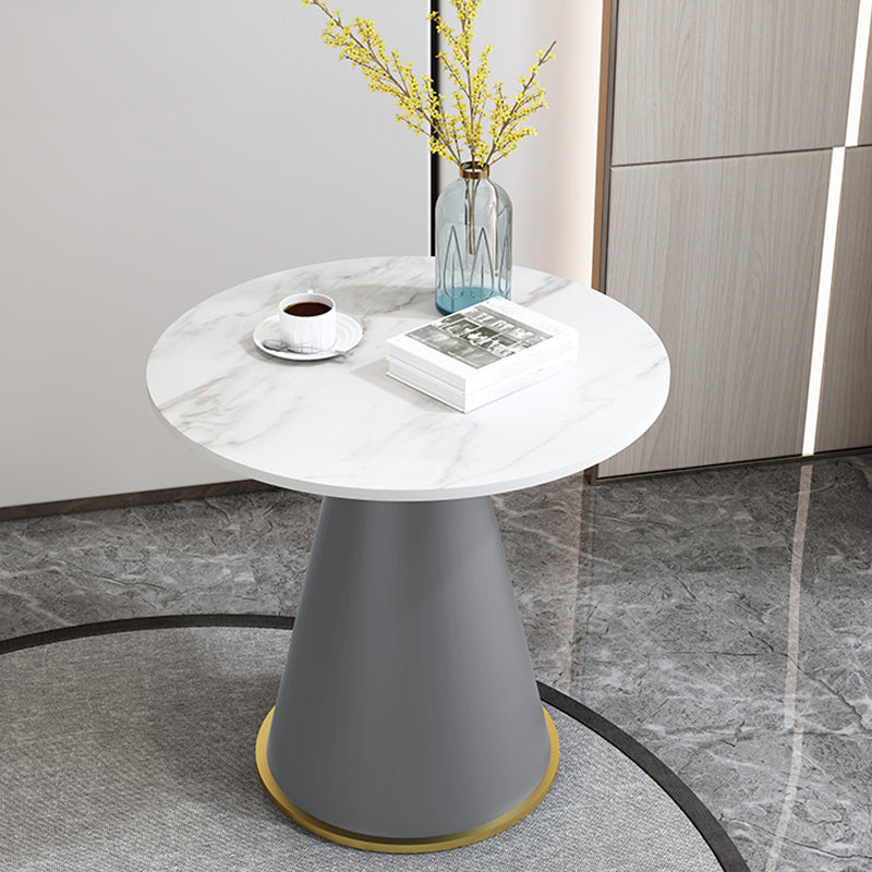 24" L X 24" W Modern Round Side Table with Metal Pedestal Leg