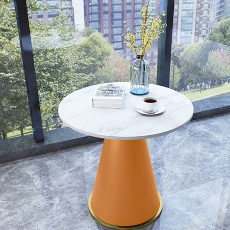 24" L X 24" W Modern Round Side Table with Metal Pedestal Leg