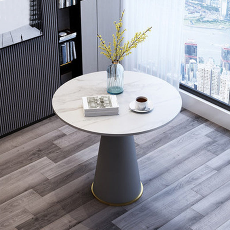 24" L X 24" W Modern Round Side Table with Metal Pedestal Leg