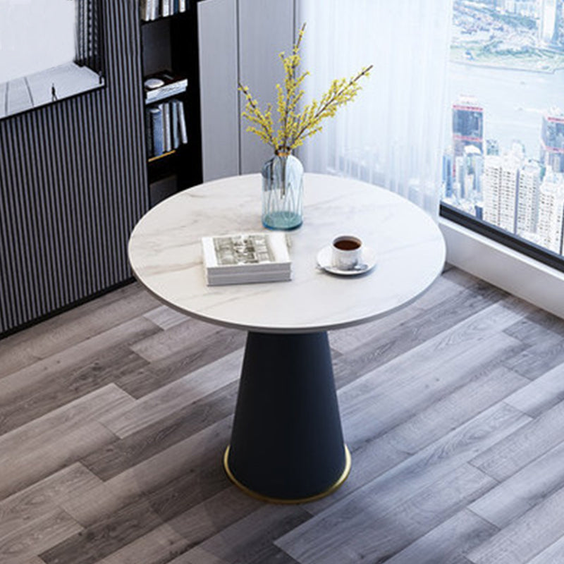 24" L X 24" W Modern Round Side Table with Metal Pedestal Leg