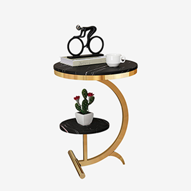 Mid-Century Round End Table,Abstract Solid Wood Gloss End Table C Side Table