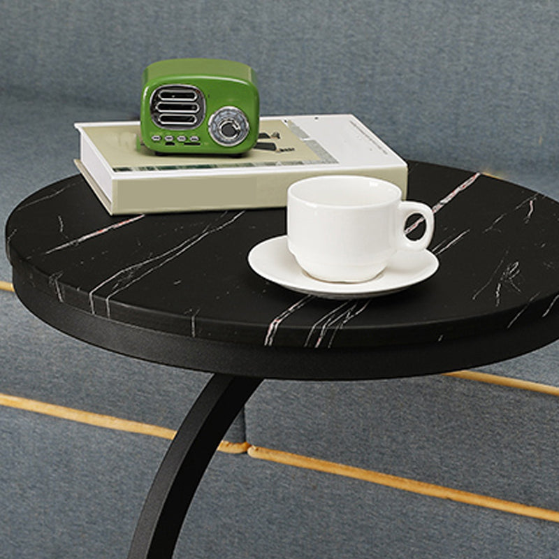 Mid-Century Round End Table,Abstract Solid Wood Gloss End Table C Side Table