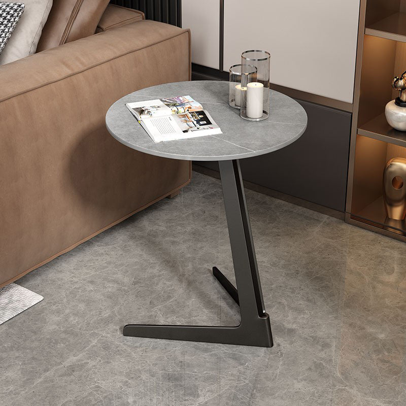 18-inch Pedestal End Table Modern Marble Top Side Table for Living Room
