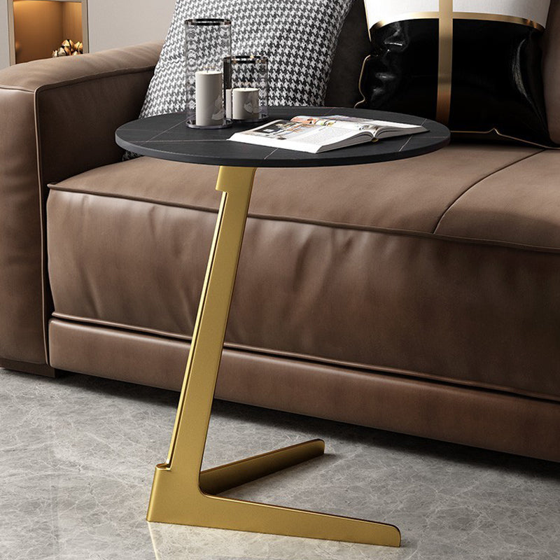 18-inch Pedestal End Table Modern Marble Top Side Table for Living Room