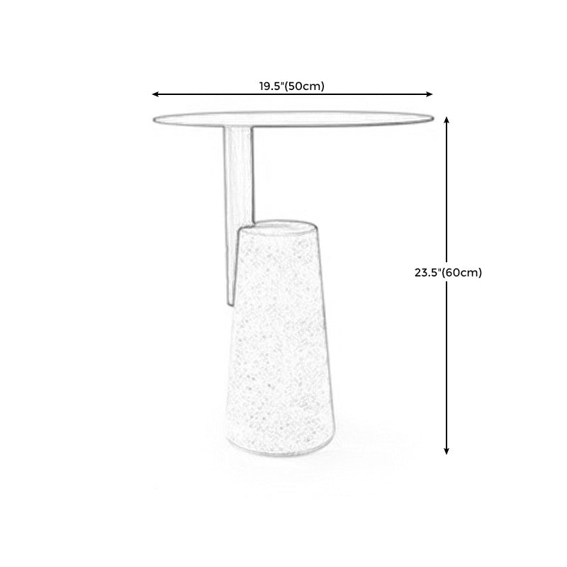 Scandinavian Living Room Metal End Table Concrete Pedestal Sofa Side Table