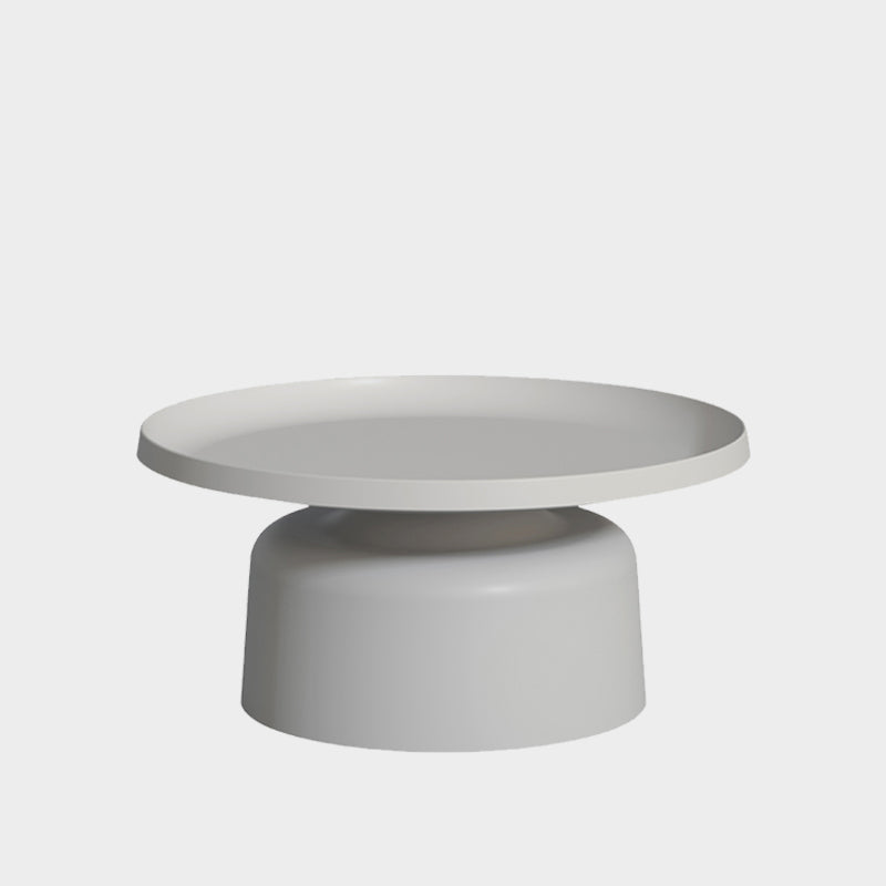 Contemporary Style Round Metal Side Table Single Base Side Table